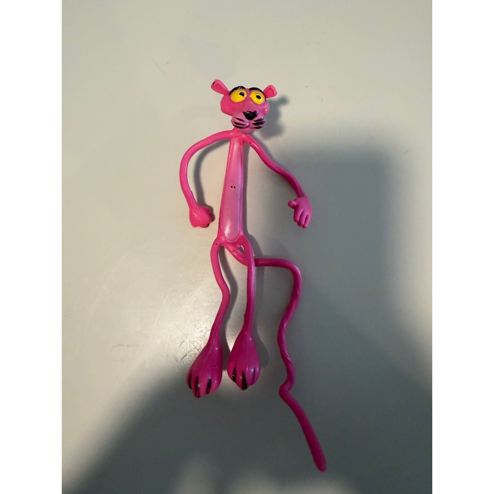 Vintage Pink Panther Bendable Action Figure Toy Retro Collectible Pink 8.5 Inch